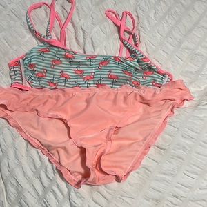 Reversible bikini top with peach bottoms